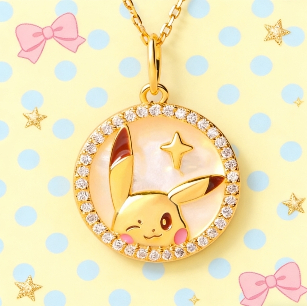 Wink & Shine Pikachu-Inspired Necklace Shell + Zircon Magic! - Picture 5 of 6